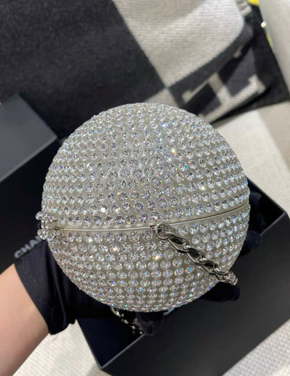 Chanel Luxury Leather Silver Clutch Rovelle Bags