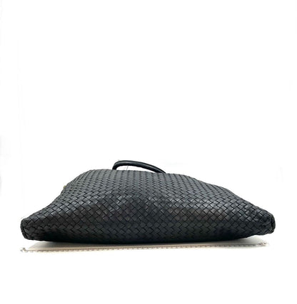 Bottega Veneta Maxi Convertible Tote Bag Hobo Black Leather Two-way Carry 50cm