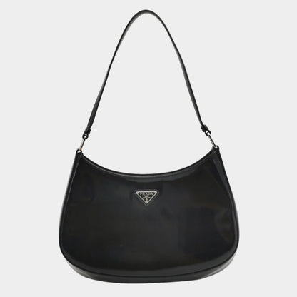 Prada Cleo Black Smooth Leather Shoulder Bag Rovelle Bags