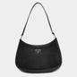 Prada Cleo Black Smooth Leather Shoulder Bag Rovelle Bags