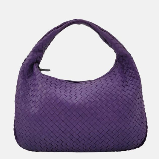 Bottega Veneta Veneta Hobo Medium Purple Intrecciato Leather Bag