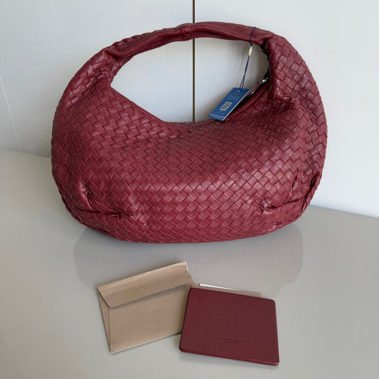 Bottega Veneta Belly Hobo Intrecciato Ancora Red Nappa Leather Medium 40cm