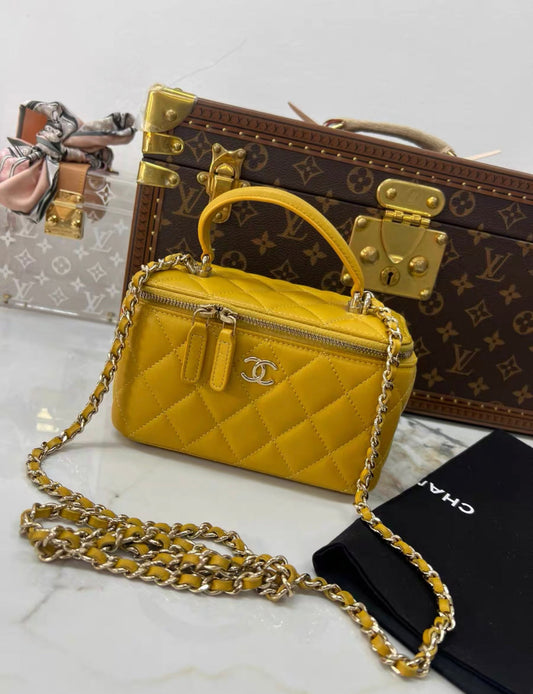 Chanel Vanity Lambskin Gold Shoulder Bag Rovelle Bags