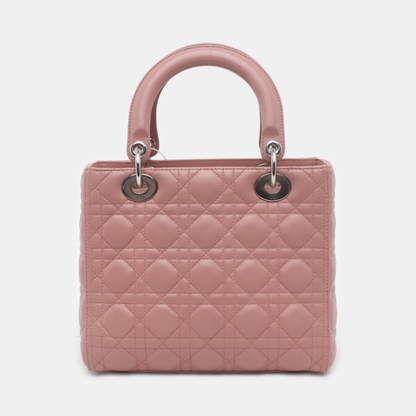 Lady Dior Medium Handbag Lipstick Pink Cannage Leather Gold Hardware Rovelle Bags