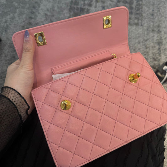 Chanel Pink Cc Double Turn Lock Bag Rovelle Bags