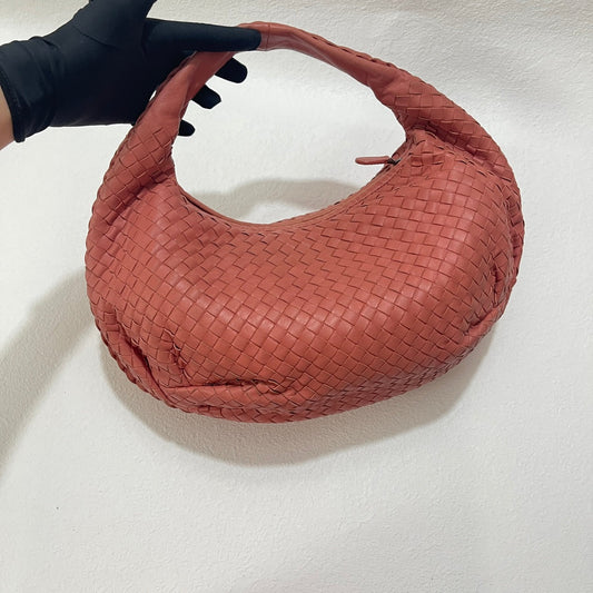 Bottega Veneta Belly Hobo Intrecciato Coral Orange Leather Small 40cm