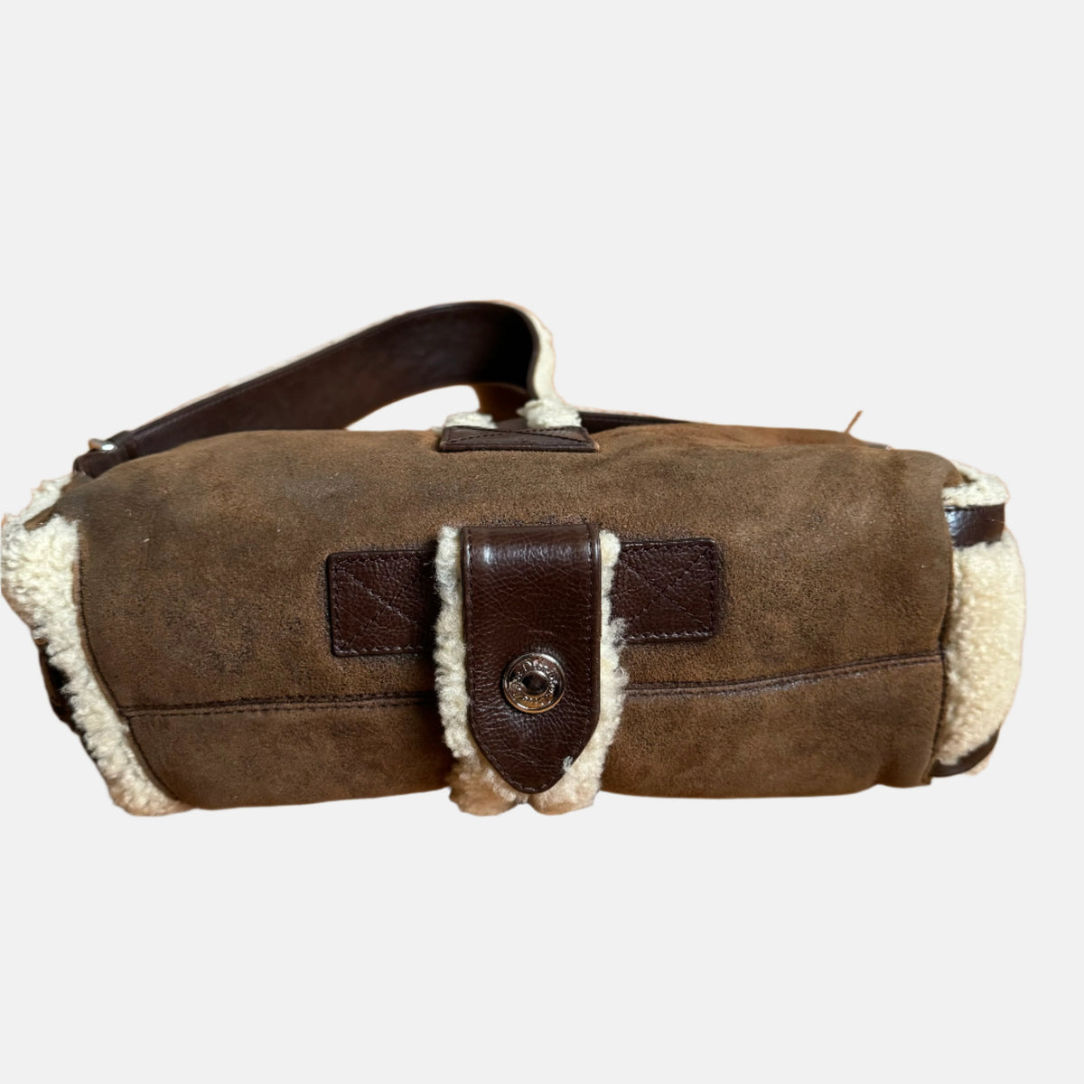 Dior Flight Medium Shoulder Bag Tan Brown Shearling Rovelle Bags
