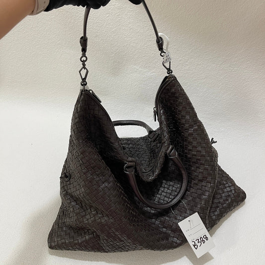 Bottega Veneta Maxi Convertible Tote Bag Hobo Brown Leather Two-way Carry 50cm