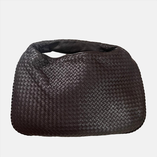 Bottega Veneta Hobo Bag Large Chocolate Brown Lambskin leather 53cm Woven Handle