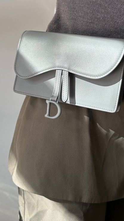 Christian Dior Saddle Rectangular Belt Bag Blue Rovelle Bags