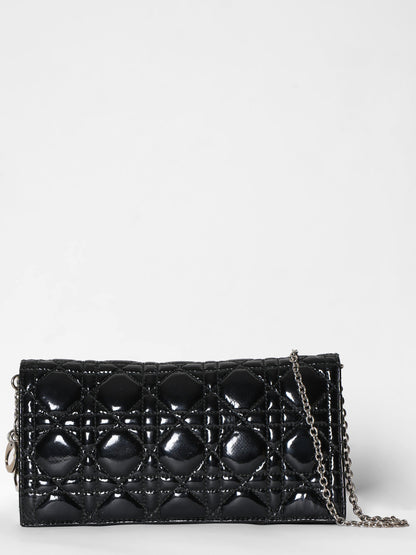 Dior Cannage Quilted Patent Leather Clutch Rovelle Bags
