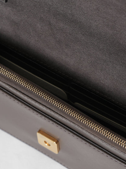 New Fendi Brown Studded Leather Wallet On Chain Rovelle Bags