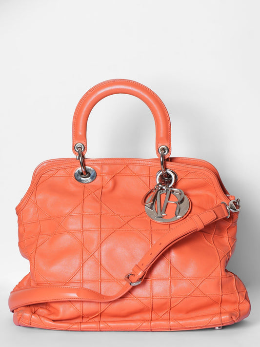 Christian Dior Polochon Cannage Rouge Dior Granville Top Handle Bag Rovelle Bags