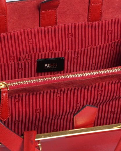 Fendi Red 2Jours Tote Rovelle Bags