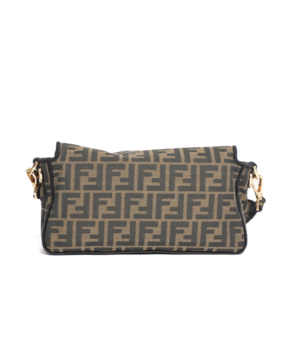 Fendi Tobacco Brown FF Jacquard Fabric Medium Baguette Rovelle Bags