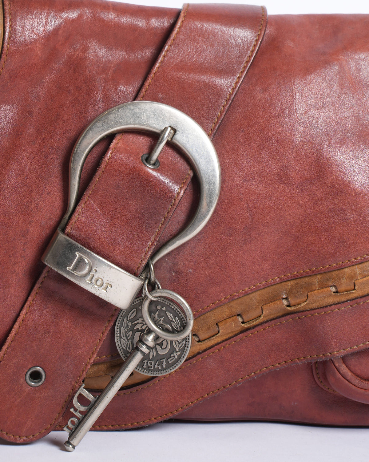Rare Christian Dior Gaucho Saddle Bag In Rustic Red Rovelle Bags