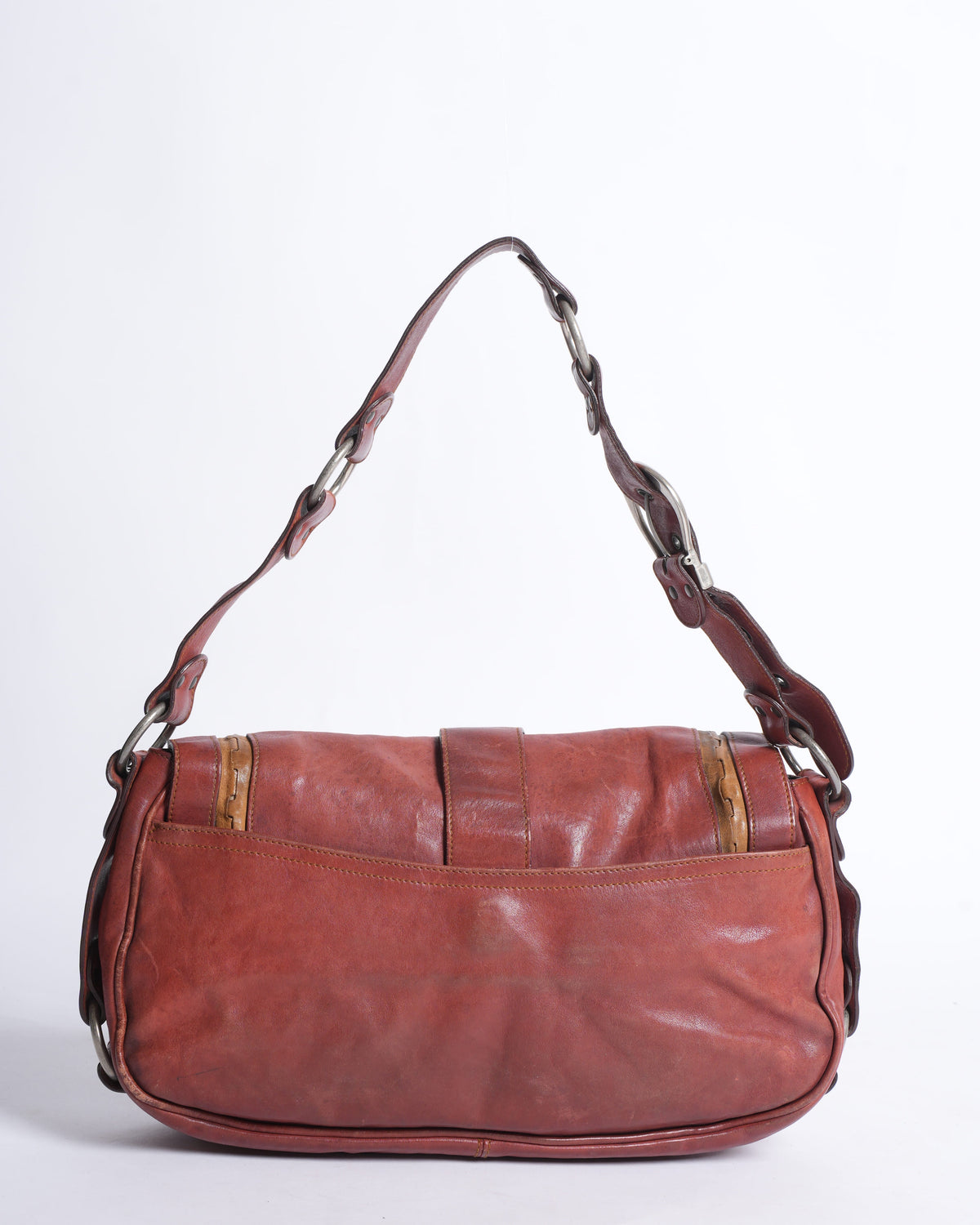 Rare Christian Dior Gaucho Saddle Bag In Rustic Red Rovelle Bags