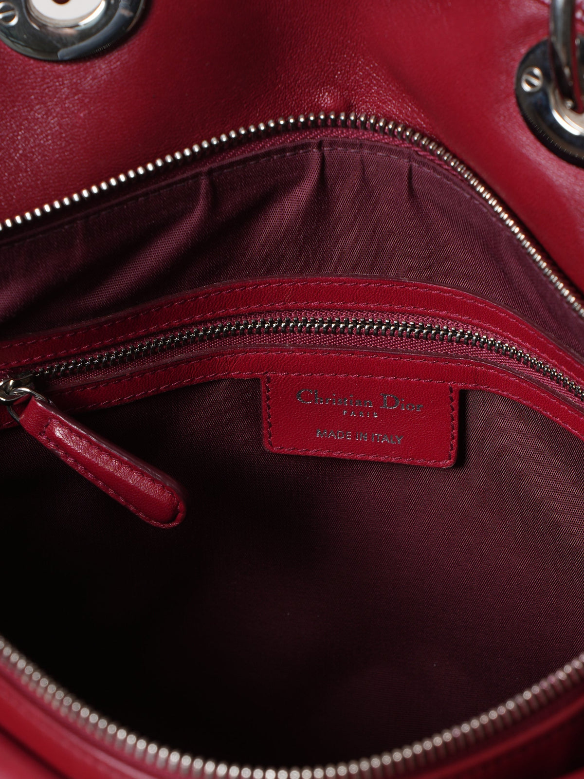 Christian Dior Polochon Cannage Rouge Dior Grenville Top Handle Bag In Red Rovelle Bags