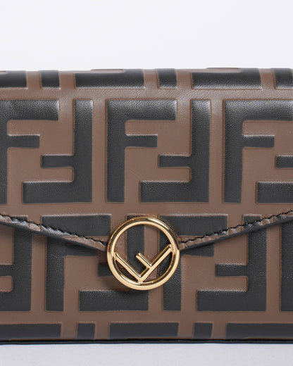 New Fendi Brown leather wallet Rovelle Bags