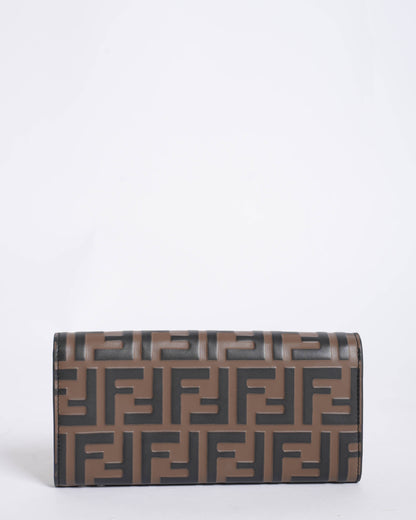 New Fendi Brown leather wallet Rovelle Bags