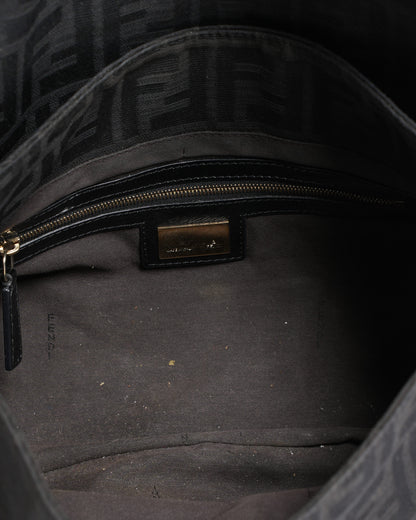 Fendi Black Zucca Canvas Chef Shoulder Bag Rovelle Bags