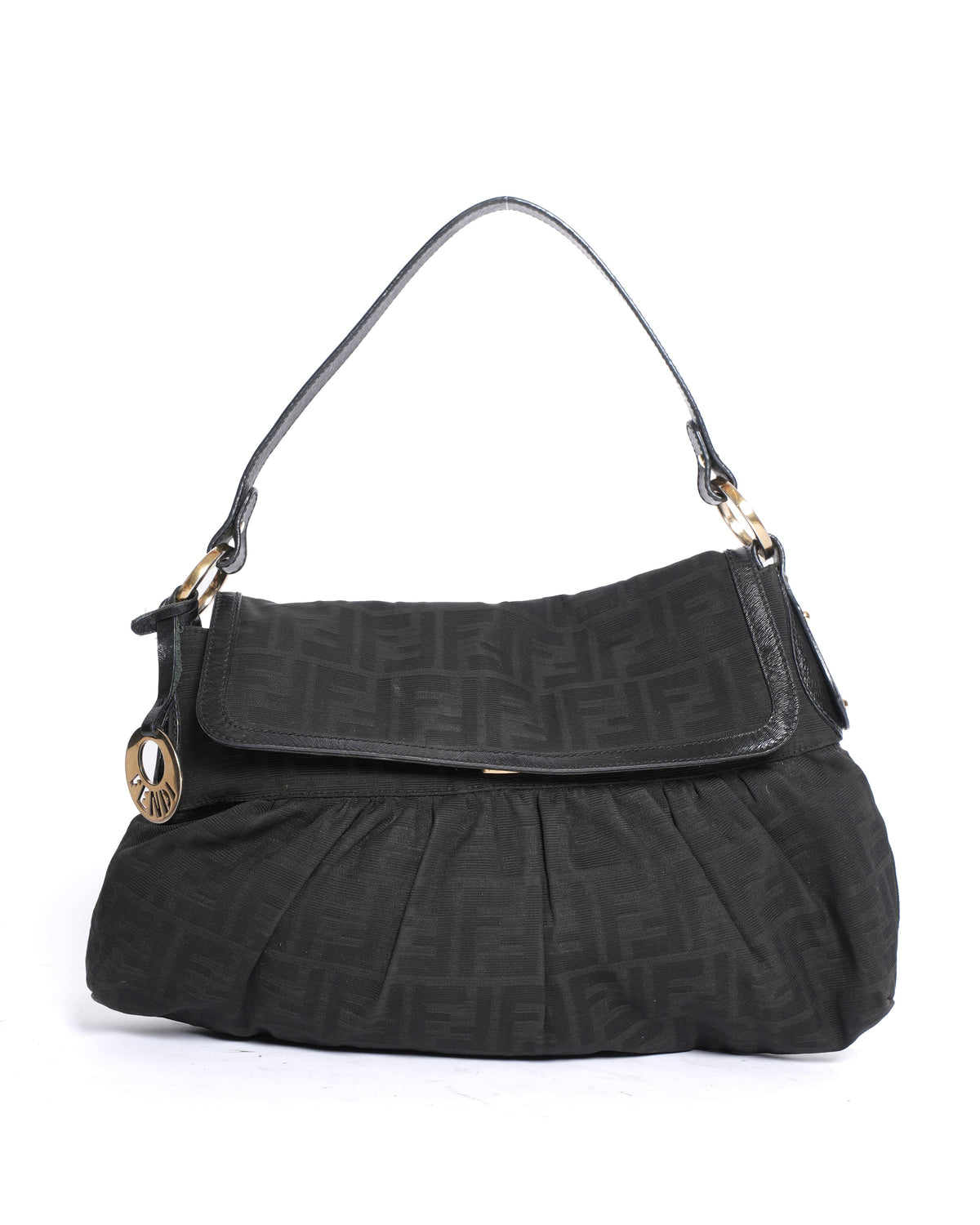 Fendi Black Zucca Canvas Chef Shoulder Bag Rovelle Bags