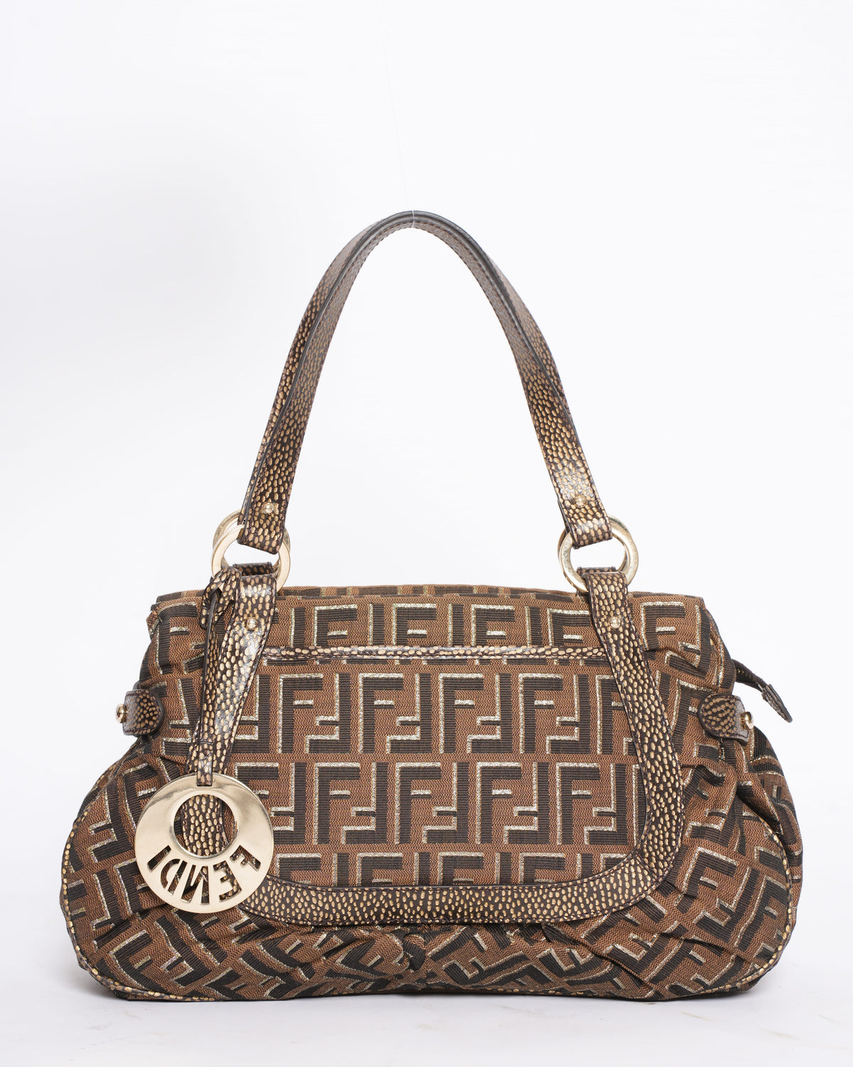 Fendi Brown Zucca Canvas & Leather Shoulder Bag Rovelle Bags