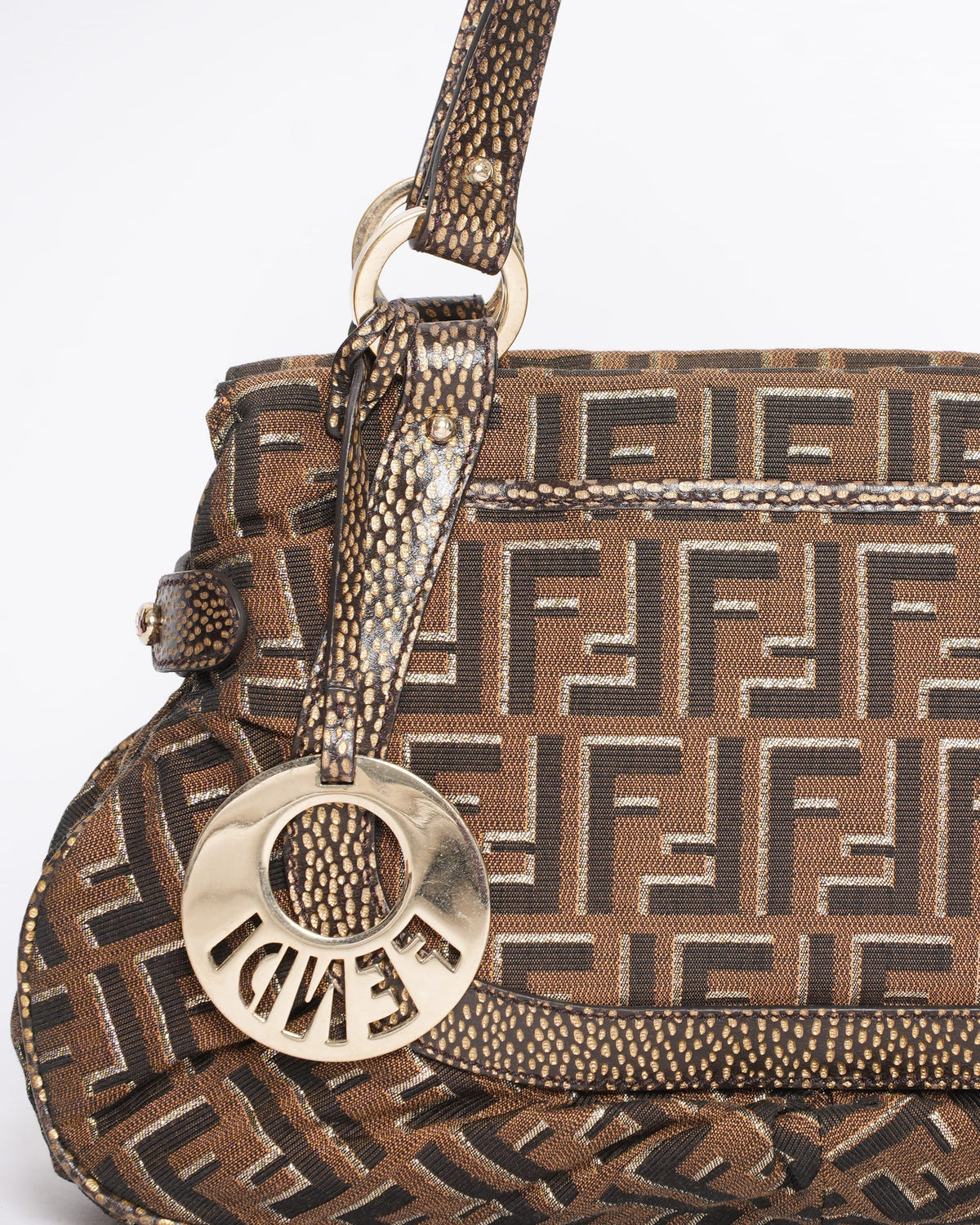 Fendi Brown Zucca Canvas & Leather Shoulder Bag Rovelle Bags