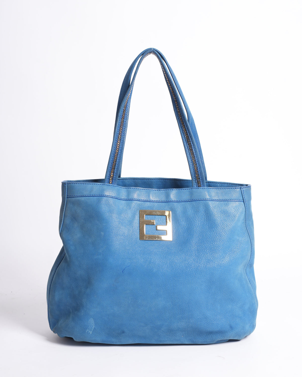 Fendi Nubuck Shoulder Bag In Blue Rovelle Bags