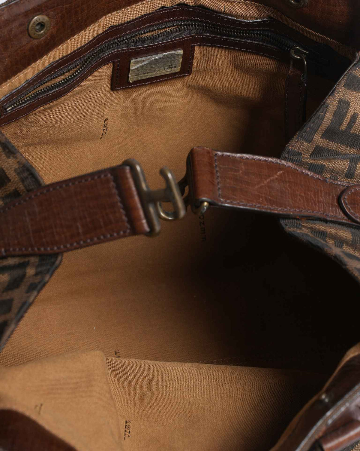 Fendi Canvas Zucca Shoulder Bag In Brown Rovelle Bags