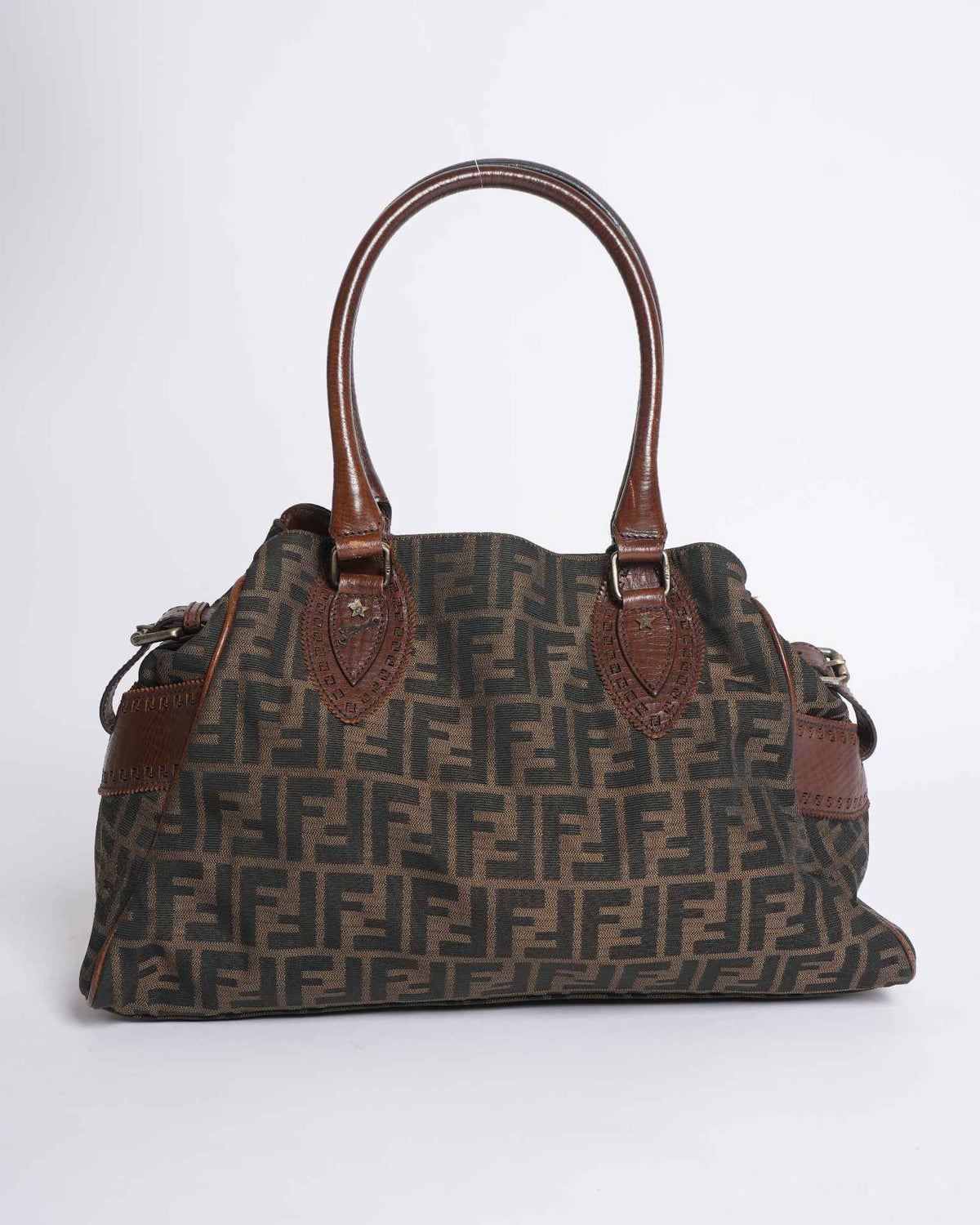 Fendi Canvas Zucca Shoulder Bag In Brown Rovelle Bags