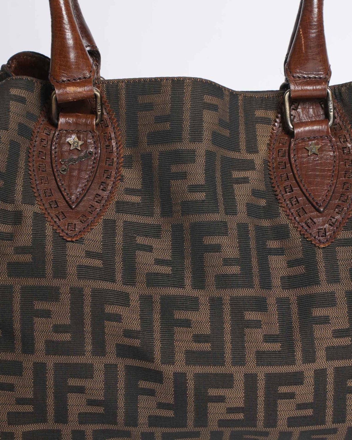 Fendi Canvas Zucca Shoulder Bag In Brown Rovelle Bags