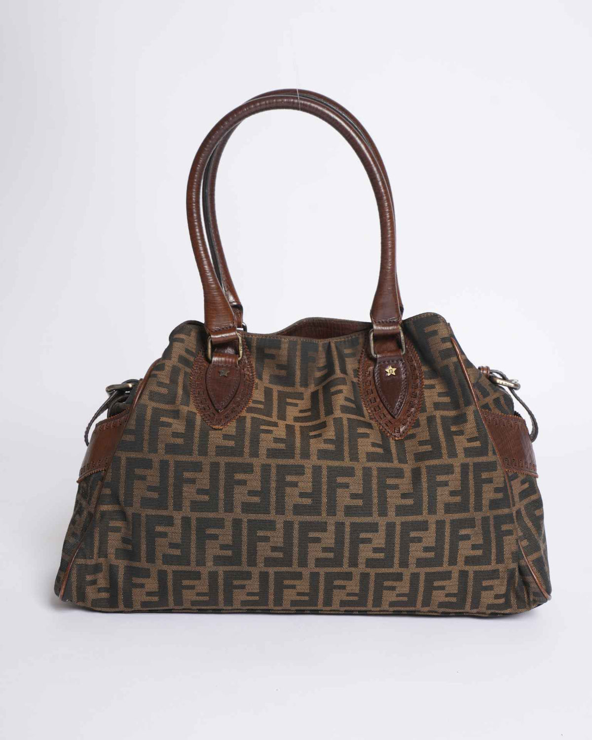 Fendi Canvas Zucca Shoulder Bag In Brown Rovelle Bags