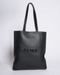 Fendi logo debossed shopper tote bag in black Rovelle Bags