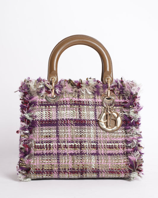 Christian Dior Tweed Lady Dior Medium Bag Rovelle Bags