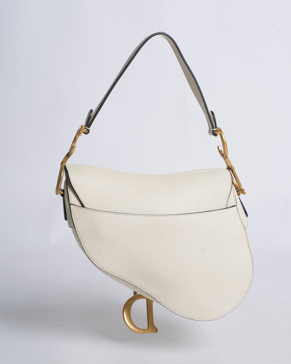 Christian Dior Saddle Bag With Strap In Latte Grained Calfskin Rovelle Bags