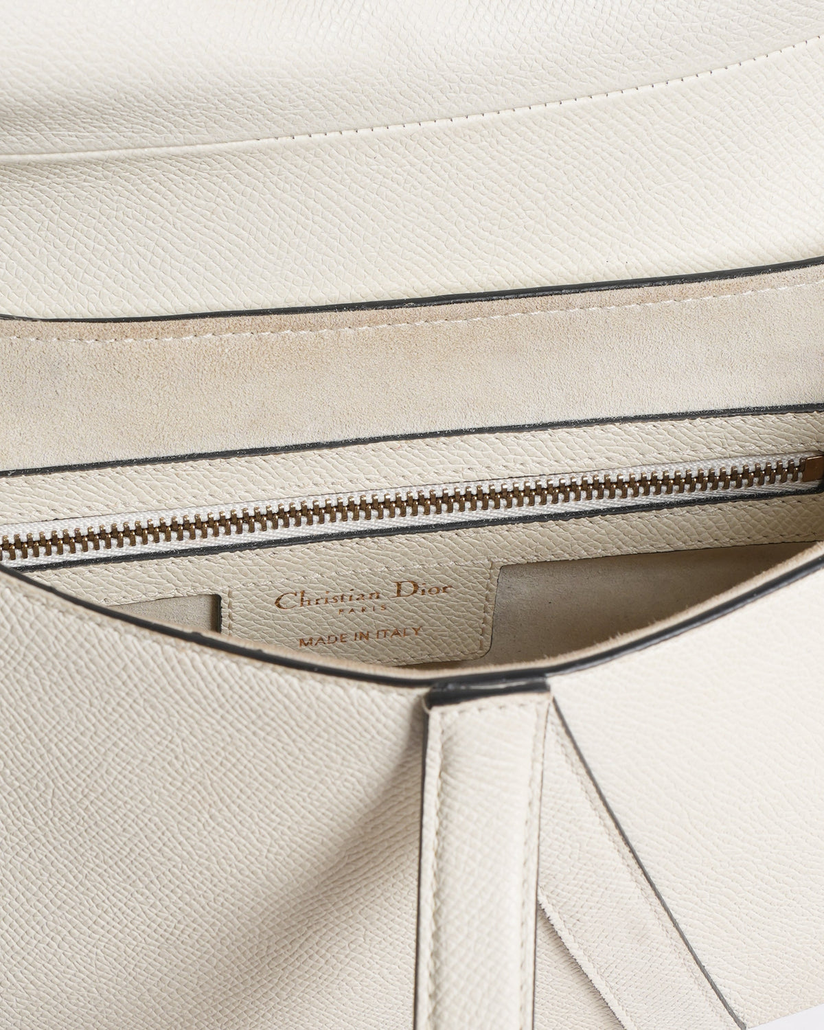 Christian Dior Saddle Bag With Strap In Latte Grained Calfskin Rovelle Bags