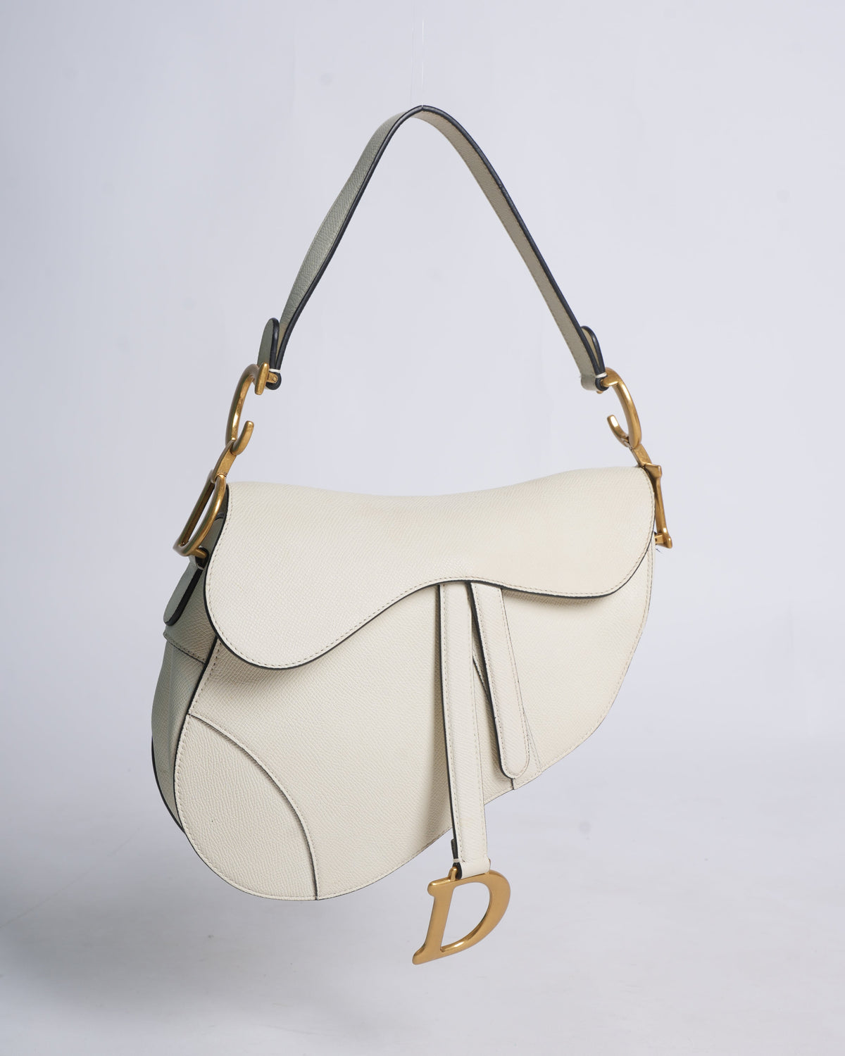 Christian Dior Saddle Bag With Strap In Latte Grained Calfskin Rovelle Bags