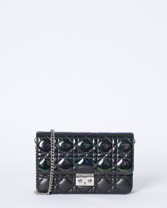 Christian Dior Black Lambskin Cannage Miss Dior Promenade Clutch Rovelle Bags