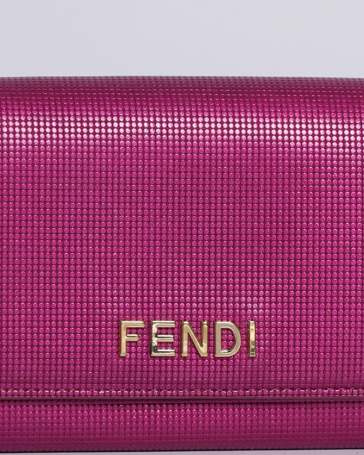 Fendi magenta leather logo flap continental wallet Rovelle Bags