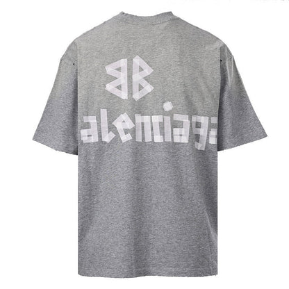 Balenciaga (BLCG) Grey Masking Tape Short-Sleeve T-Shirt