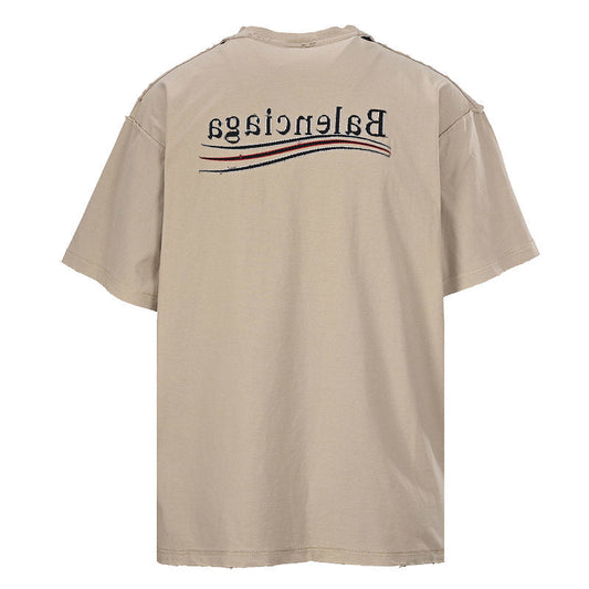 BALENCIAGA Reversible Double-Sided "Cola" Embroidered Short-Sleeve T-Shirt