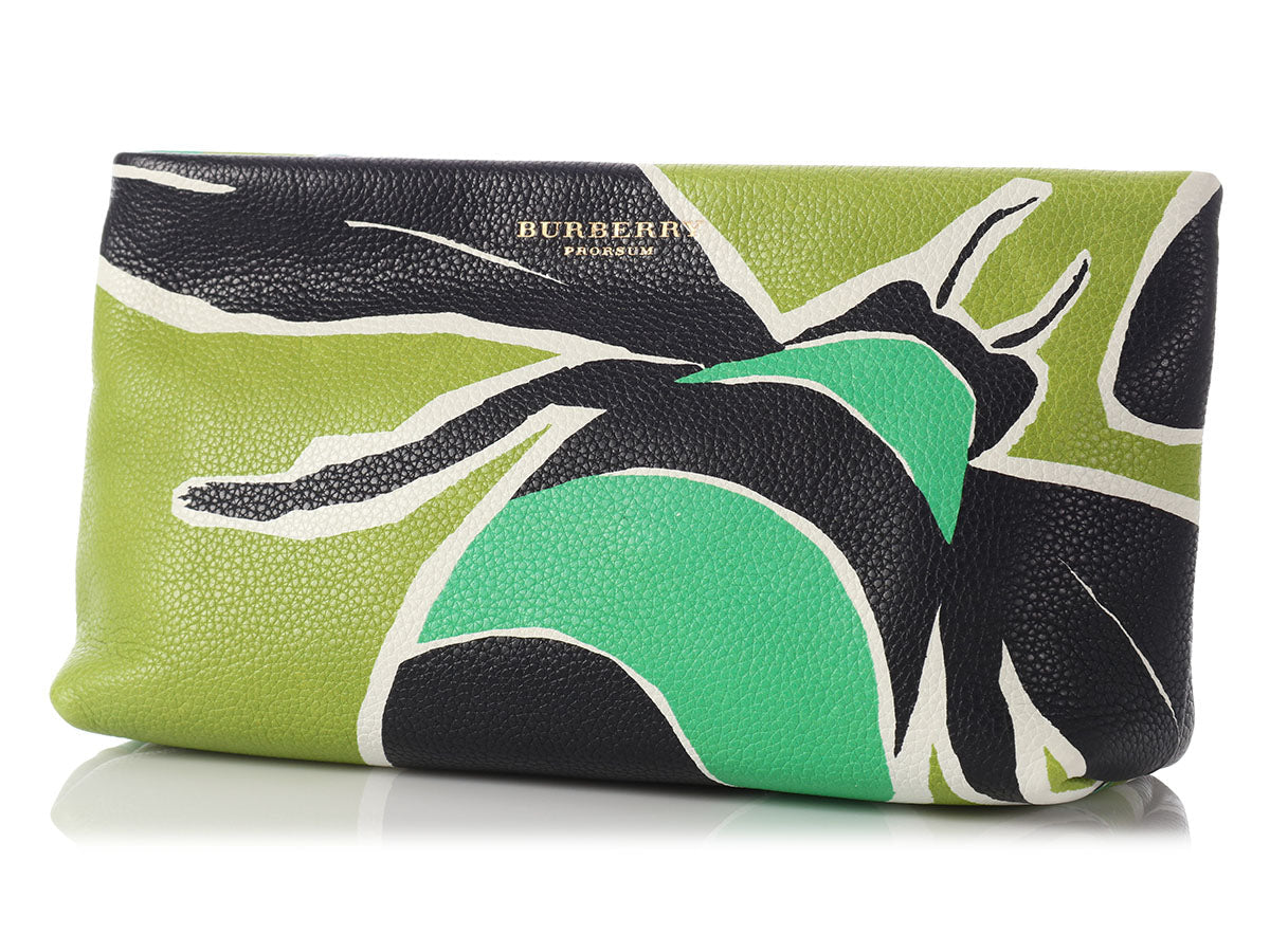 Burberry Bee Prorsum Green Clutch Bag