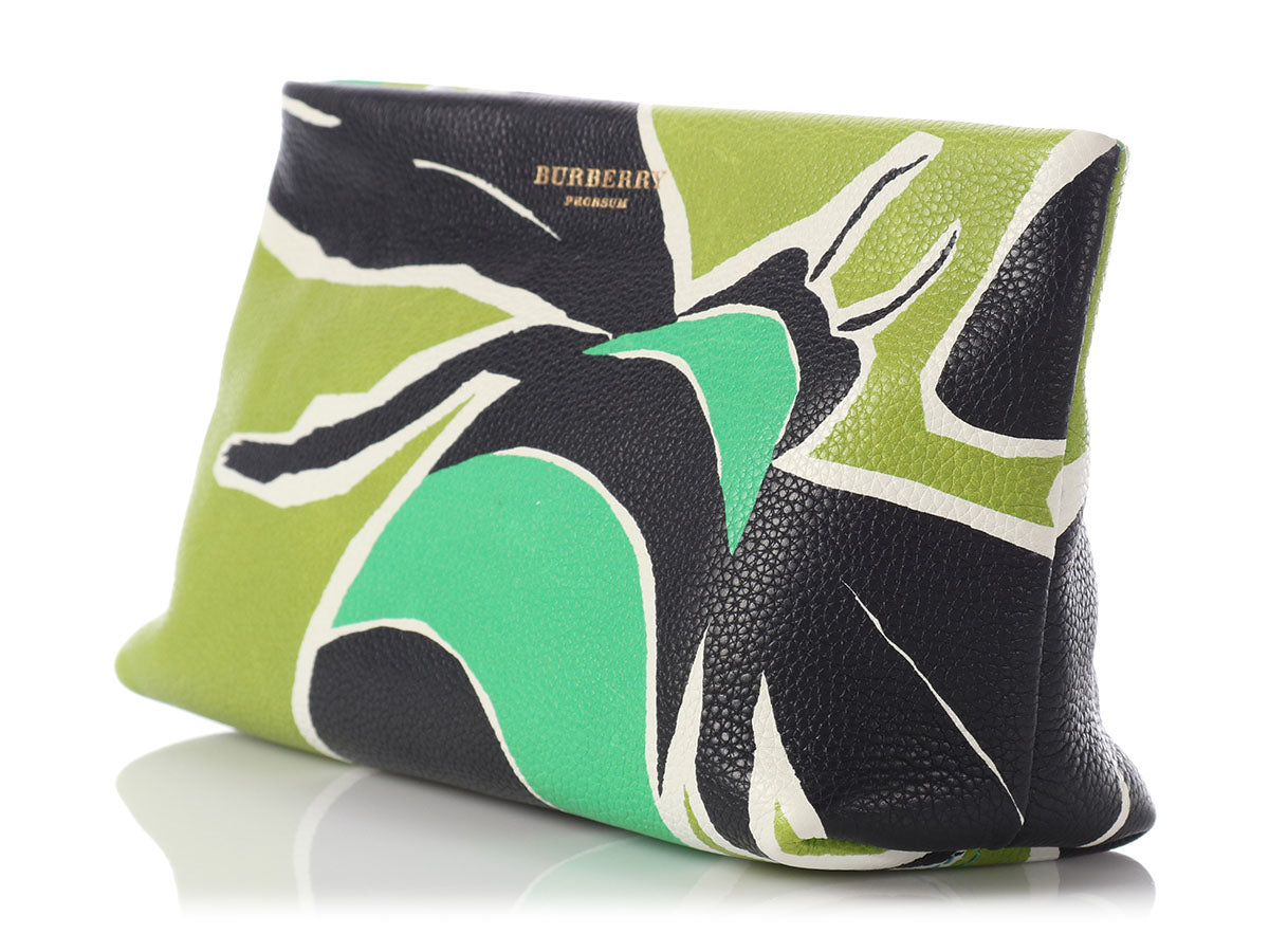 Burberry Bee Prorsum Green Clutch Bag