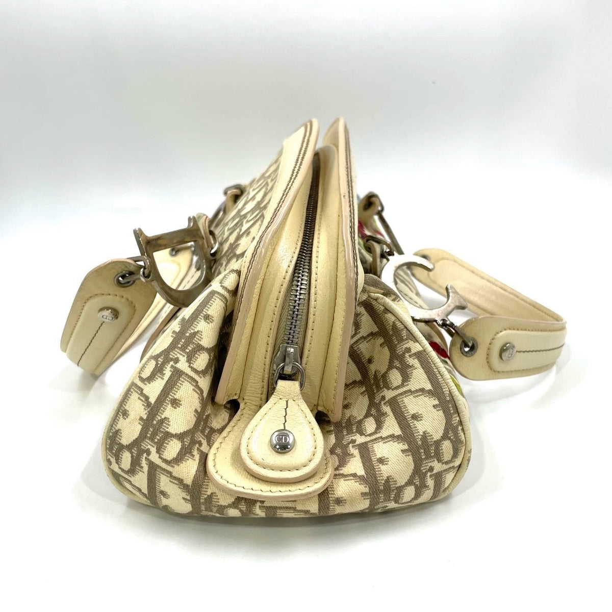 Dior Embroidered Diorissimo Bowler Bag Top White Monogram Rovelle Bags