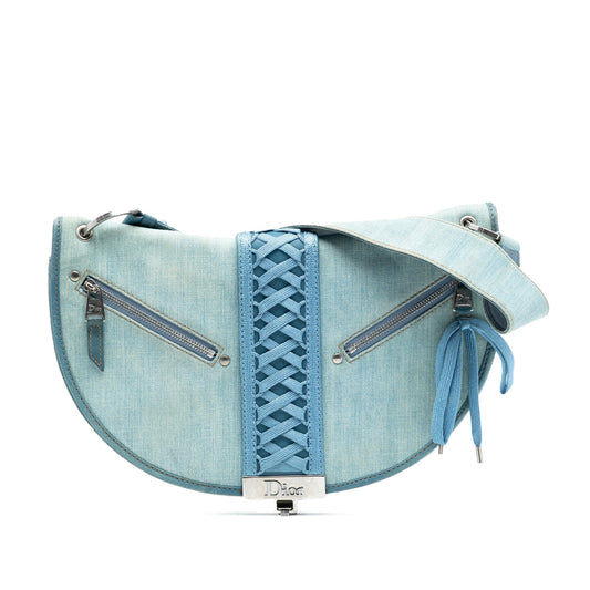Blue Dior Denim Admit It Flap Hobo Bag Rovelle Bags