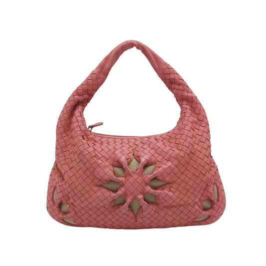 Bottega Veneta Intrecciato Hobo Bag Cherry Blossom Pink Flower Cutout Medium 40cm
