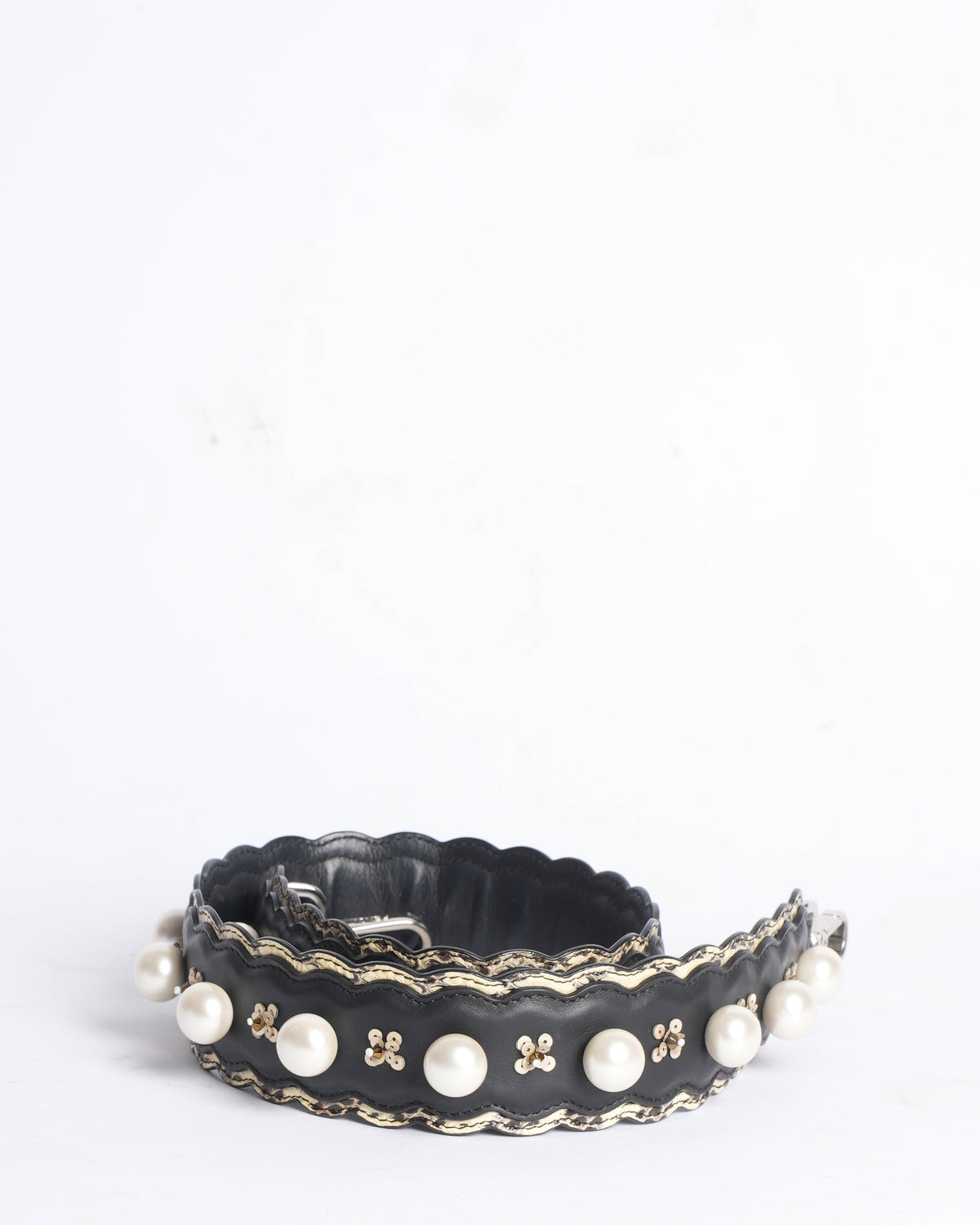 Fendi Faux Pearl Detachable Shoulder Embellished Belt Rovelle Bags