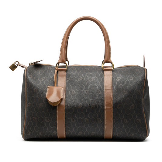Black Dior Honeycomb Coated Canvas Boston Bag Rovelle Bags