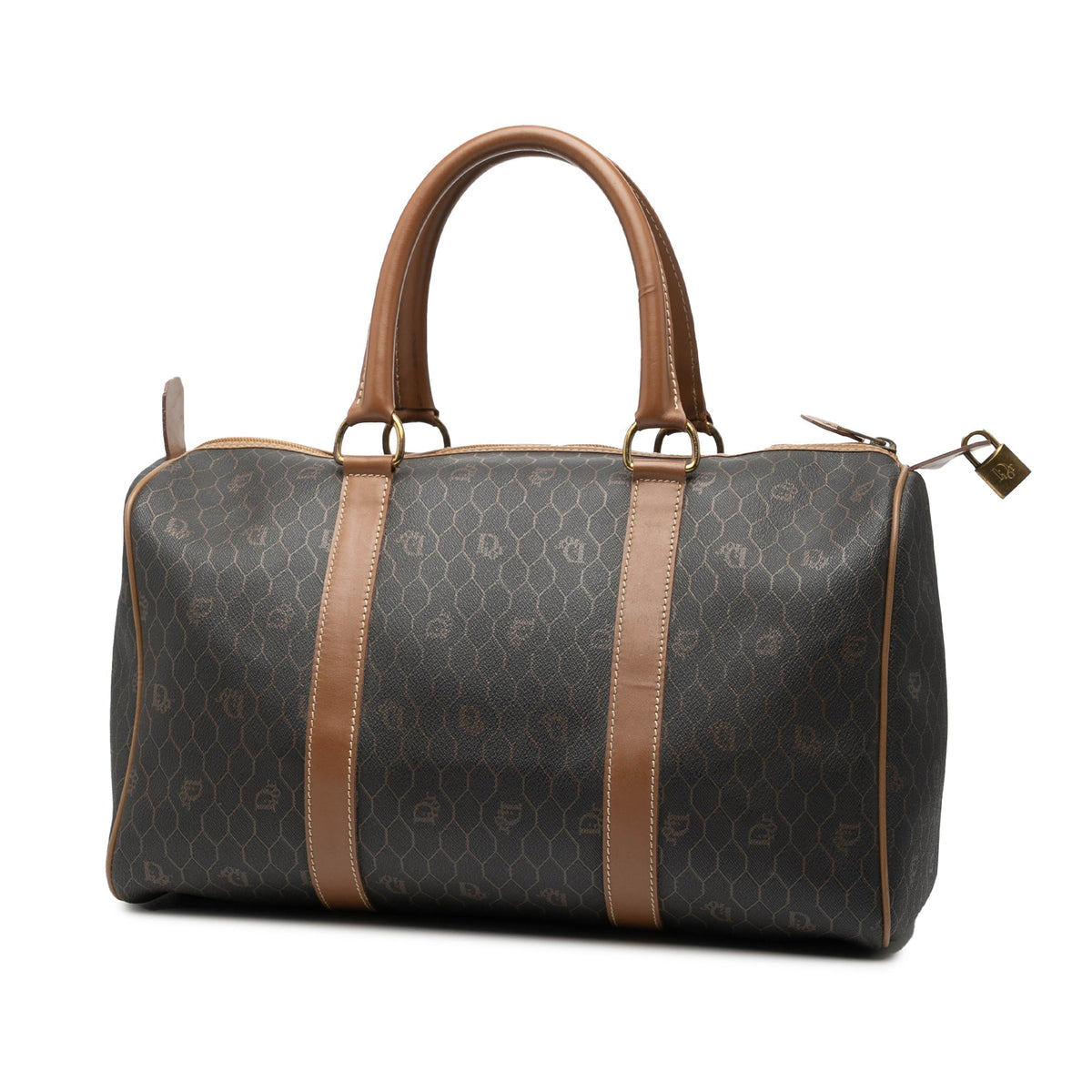 Black Dior Honeycomb Coated Canvas Boston Bag Rovelle Bags